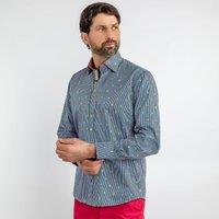 CLAUDIO LUGLI Men's Gelato Cones On Pin Stripe Print Shirt in Navy | Size: 2XL