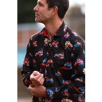 CLAUDIO LUGLI Men's Gran Turismo Print Shirt in Black | Size: Large