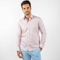 CLAUDIO LUGLI Men's Pastel Knitted Cotton Classic Shirt in Purple | Size: Large