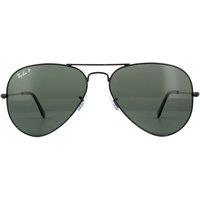 Ray-Ban Men's Aviator Black Green Polarized Aviator 3025 Sunglasses