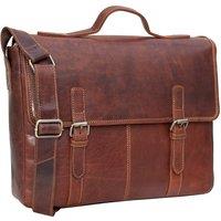 PRIMEHIDE Men's Classic Genuine Leather Briefcase in Brown
