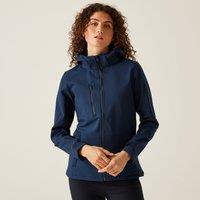 Regatta Women's Venturer 3-layer Waterproof Hooded Softshell Jacket in Dark Navy | Size: 12