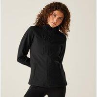 Regatta Women's Venturer 3-layer Waterproof Hooded Softshell Jacket in Jet Black | Size: 14