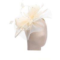 PEACH ACCESSORIES Women's Jewelled Temptation Exquisite Feathered Fascinator in Cream