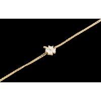 Spero London Women's Sterling Silver Clover Bracelet - White in Gold | Size: 8 inches