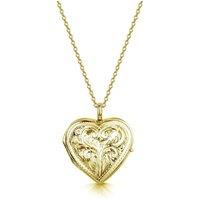 LOVELOX Lockets Women's Full Scroll Heart Engraved Locket in Gold