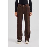 Womens Embossed Pocket Detail Jean - Dark Chocolate