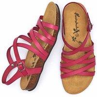 Moshulu Women's 'Ginger Ale' Strappy Cork Footbed Sandals in Cerise | Size: 6