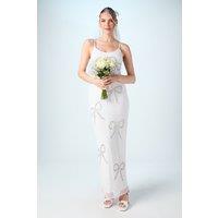 Bow Embellished Maxi Wedding Dress