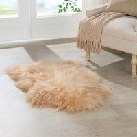 Native Natural Cappuccino Icelandic Sheepskin Rug in Beige | Size: Large
