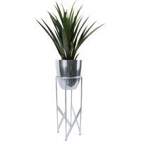 Leaf Artificial 90cm Silver Planter with Yukka Plant
