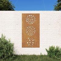 Berkfield Home Garden Wall Decoration 105x55 cm Corten Steel Leaf Design in Brown