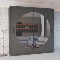 Sliding Wardrobes 4U Modern Wardrobe Double Sliding Wardrobe W 203cm x H 217cm x D 62cm in Grey