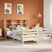 Bookcase Bed without Mattress 120x190 cm Small Double Solid Wood Pine