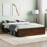 Bed Frame Brown Oak 135x190 cm Double