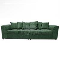 Monaco Chenille Fabric Long 4 Seater Sofa Scatter Back Curved Arm