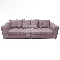 Monaco Chenille Fabric Long 4 Seater Sofa Scatter Back Curved Arm