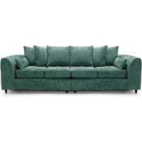 Monaco Chenille Fabric Long 4 Seater Sofa Scatter Back Curved Arm