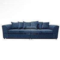 Monaco Chenille Fabric Long 4 Seater Sofa Scatter Back Curved Arm