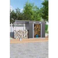 Metal Outdoor Garden Storage Shed with Lean-to