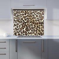 Warren Reed - Designer Leopard Hide Print Kitchen Splashback in Brown | Size: 600mm x 600mm