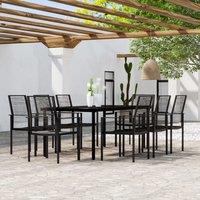 Berkfield Home 9 Piece Garden Dining Set Black