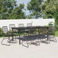 Berkfield Home 9 Piece Garden Dining Set Black PVC Rattan