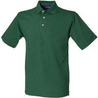 Henbury Men's Classic Plain Polo Shirt With Stand Up Collar in Bottle Green | Size: Small