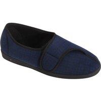 Comfylux Men's Paul Check Slippers in Navy | Size: 10