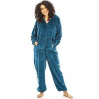 Camille Women's Supersoft Hooded Onesie in Jade | Size: 18-20