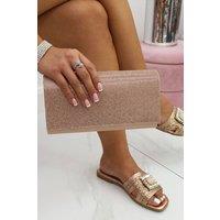Love Lemonade Women's Crystal Sparkle Clutch Bag in Rose Gold