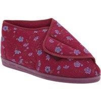 Comfylux Women's Andrea Floral Bootee Slippers in Wine | Size: 9