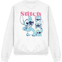 Disney Lilo & Stitch 100 Kisses Adults Crew Sweatshirt, White | Size: Large
