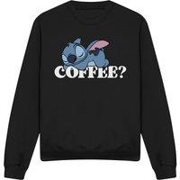 Disney Lilo & Stitch Coffee? Adults Crew Sweatshirt, Black | Size: XL