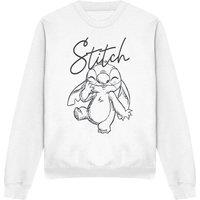 Disney Lilo & Stitch Sketchy Surprise Adults Crew Sweatshirt, White | Size: Small