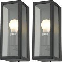 First Choice Lighting Set of 2 Montrose - Black Outdoor Wall Lights