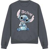 Disney Lilo & Stitch Colour Me Happy Adults Crew Sweatshirt, Charcoal | Size: Small