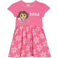 Dora The Explorer Girl's Short Sleeve Dress in Pink | Size: 3-4 Years