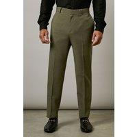 Burton Men's Khaki Textured Slim Fit Suit Trousers | Size: 30R