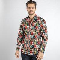 CLAUDIO LUGLI Men's Vintage Cinema & Movie Poster Print Shirt in Black | Size: XL