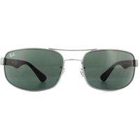 Ray-Ban Men's Rectangle Gunmetal Green 3445 Sunglasses in Grey