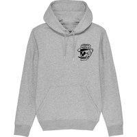 Rum Knuckles Men's Smokin Skull Hoodie in Grey | Size: Large