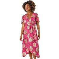 Jacquard Midi Wrap Dress