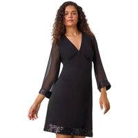 Contrast Sequin Cuff Dress