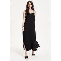 Liquorish Women's Black Strappy Split Hem Maxi Dress