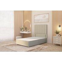 Somnior Austin Divan Bed Base & 54 Floor Standing Headboard Linen Fabric in Beige | Size: Super King