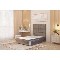 Somnior Austin 2 Drawer Divan Bed Base & 54 Floor Standing Headboard Tweed in Brown | Size: Small Double
