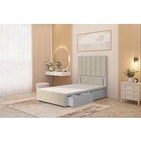 Somnior Austin 2 Drawer Divan Bed Base & 54 Floor Standing Headboard Tweed in Natural | Size: Single
