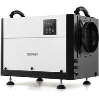 Gymax 50L/Day Crawl Space Dehumidifier Commercial Dehumidifier With Drain Hose in White
