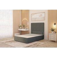 Somnior Eleanor Divan Bed with 54 Floor Standing Headboard Linen in Mid Grey | Size: Double